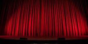 Red Curtain on a Stage